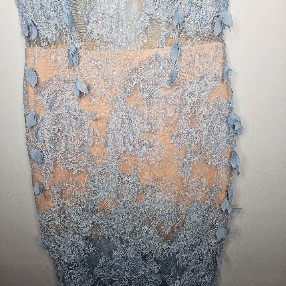 Blue Beaded Lace Midi Dress - Picture 4 of 14